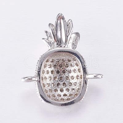 Brass Micro Pave Cubic Zirconia Links ZIRC-E135-05P-1