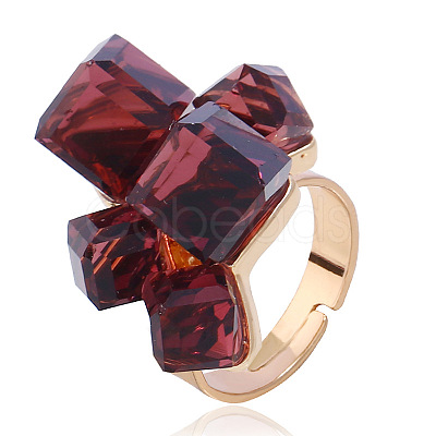 Alloy Glass Finger Rings for Women WG419E2-04-1
