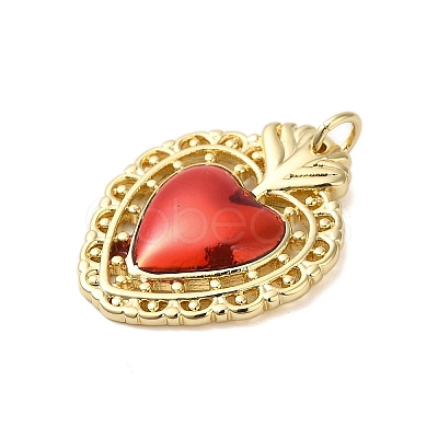 Rack Plating Brass Enamel Pendants KK-S372-01G-07-1
