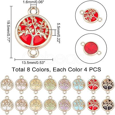 28pcs 7 colors Glass Connector Charms GLAA-PH0002-56P-1