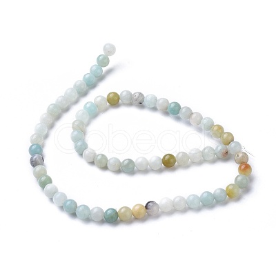Natural Flower Amazonite Beads Strands G-D608-6mm-1