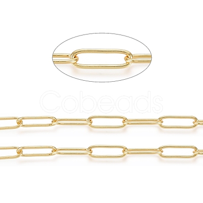 3.28 Feet Soldered Brass Paperclip Chains X-CHC-D025-03G-1