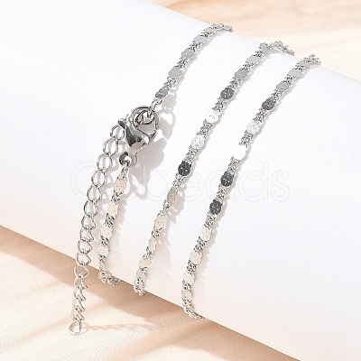 2MM 304 Stainless Steel Oval Link Chain Necklaces NJEW-D328-02P-1