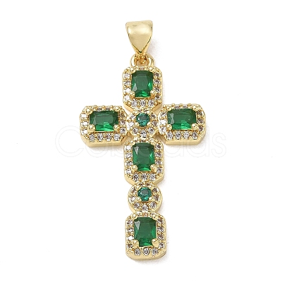 Brass Micro Pave Cubic Zirconia Pendants KK-CBA56EF-32G-04-1