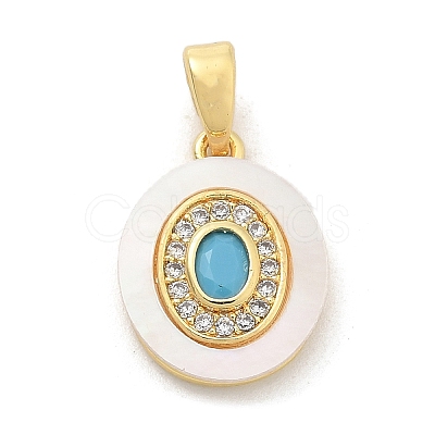 Brass Micro Pave Cubic Zirconia Pendents KK-M303-02G-06-1