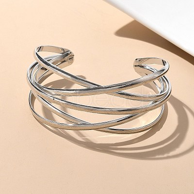 Electrophoresis Iron Cuff Bangles BJEW-M057-07P-1