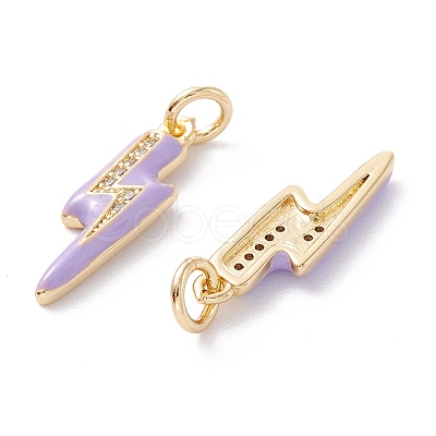 Brass Micro Pave Clear Cubic Zirconia Pendants ZIRC-A019-12G-C-1