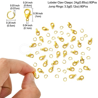 Zinc Alloy Lobster Claw Clasps FIND-FS0002-40G-1