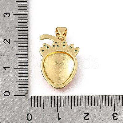 Brass Micro Pave Cubic Zirconia Pendants KK-Q066-29G-1