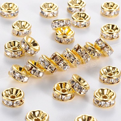 Brass Rhinestone Spacer Beads RB-A014-Z8mm-01G-NF-1