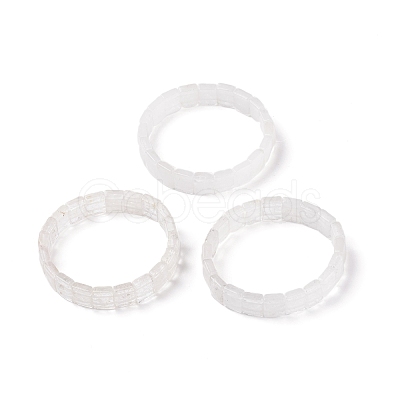 Natural Quartz Crystal Stretch Bracelets BJEW-F406-B23-1