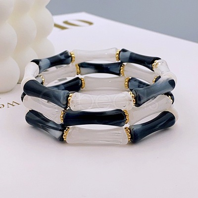 Acrylic Bamboo Joint Beaded Bracelets for Women FS-WG26A21-09-1