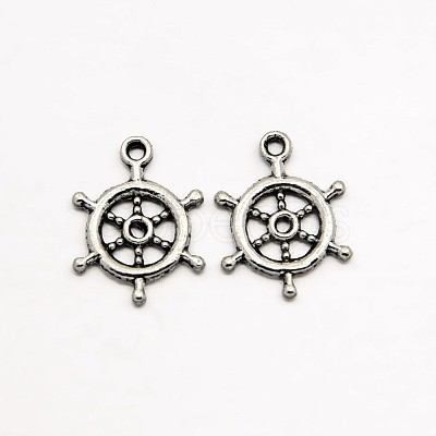 Tibetan Style Alloy Rudder Helm Pendants X-TIBEP-O009-08-1
