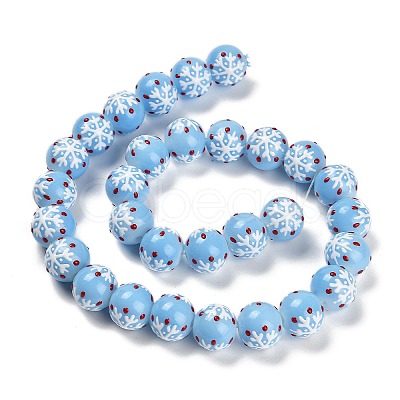 Christmas Theme Baking Paint Glass Beads LS-LAMP-I028-08-1