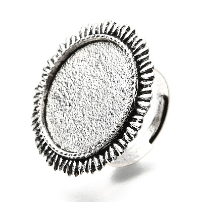 Vintage Adjustable Iron Finger Ring Components Alloy Cabochon Bezel Settings X-PALLOY-Q300-14AS-NR-1