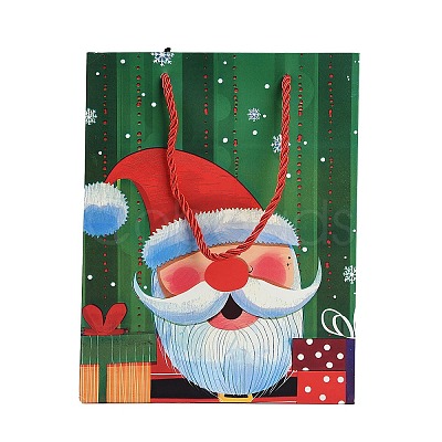 Christmas Paper Santa Claus Printed Tote Bags ABAG-P015-01C-1