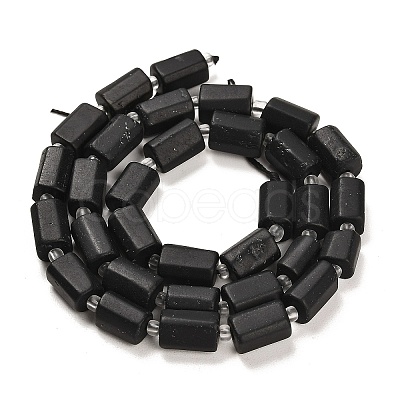 Frosted Natural Black Tourmaline Beads Strands G-G068-A26-01-1