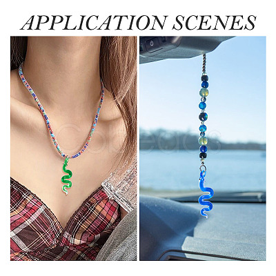 6Pcs 6 Colors Handmade Lampwork Big Pendants LAMP-TA0001-71-1
