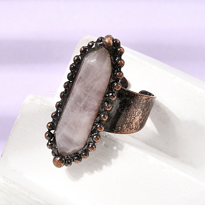 Natural Gemstone Cuff Open Rings GG-CBAB410-01-1