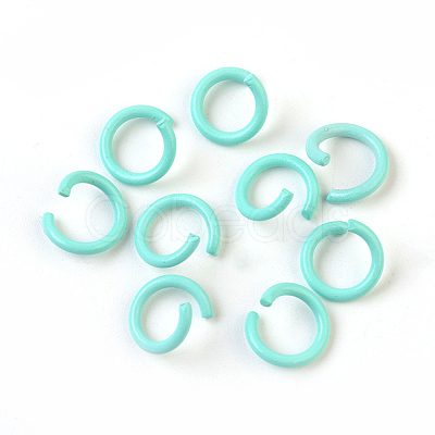 Spray Painted Iron Open Jump Rings IFIN-F149-F17-1