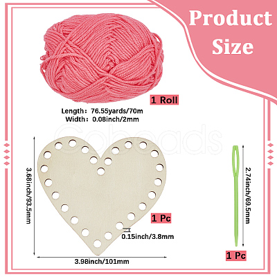 DIY Heart Wood Knitting Loom Kits DIY-CY0003-10A-1