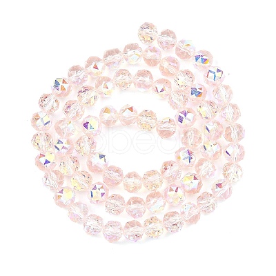 Electroplate Transparent Glass Beads Strands GLAA-H040-01B-1