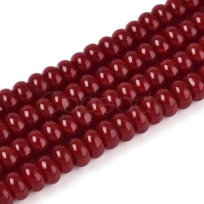 Opaque Solid Color Glass Beads Strands GLAA-ZX008-4mm-18O-1