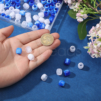 3 Bags 3 Colors Plastic European Beads KY-CA0001-63B-1