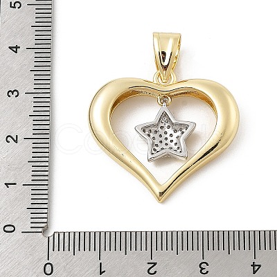 Brass Micro Pave Cubic Zirconia Pendants KK-U047-23G-01-1
