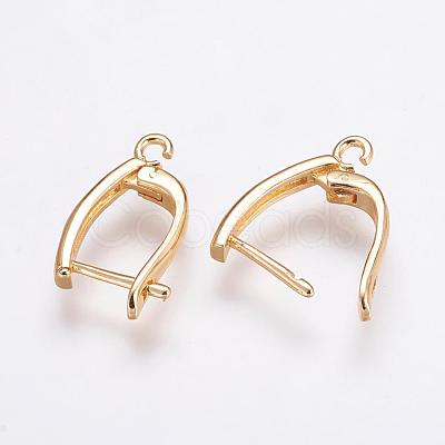 Brass Hoop Earring Findings with Latch Back Closure ZIRC-F052-29G-1