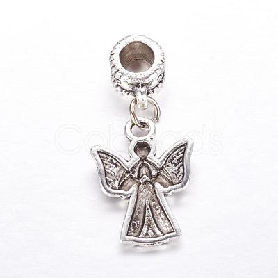 Tibetan Style Alloy European Dangle Charms MPDL-J041-03AS-1