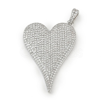 Brass Micro Pave Cubic Zirconia Pendants KK-M322-42P-1