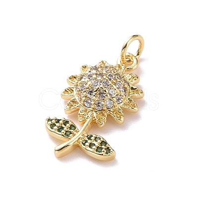 Brass Micro Pave Cubic Zirconia Pendants KK-G415-37G-1