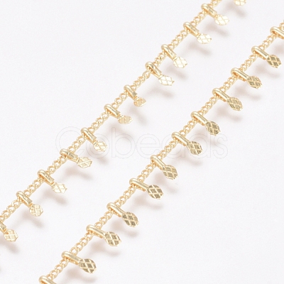 Brass Handmade Curb Chains CHC-G006-12G-1