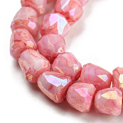 Electroplate Glass Beads Strand GLAA-G088-03-01G-1