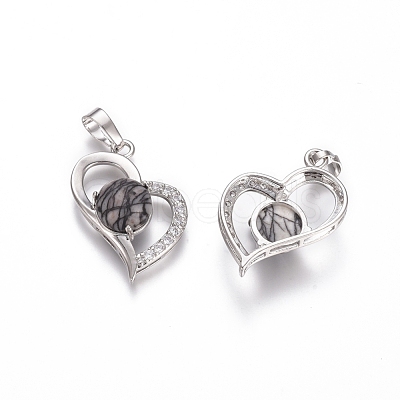 Natural Netstone Pendants G-L512-O06-1