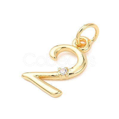 Brass Micro Pave Cubic Zirconia Pendants KK-D019-28G-02-1