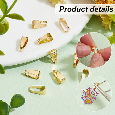 100Pcs Brass Snap on Bails KK-PH0006-33-1