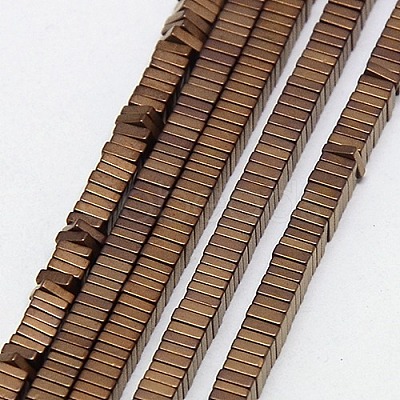Electroplate Non-magnetic Synthetic Hematite Heishi Beads Strands G-J171B-4x4mm-05-1