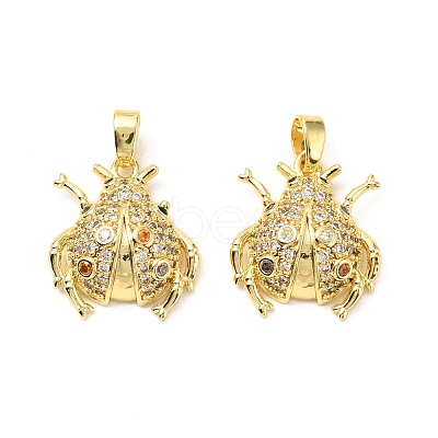 Brass Micro Pave Cubic Zirconia Pendants KK-G533-23G-1