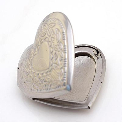 Tarnish Resistant 316 Stainless Steel Photo Locket Pendants STAS-S046-11-1