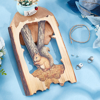 Wood Animal Hanging Ornaments HJEW-WH0053-08A-1