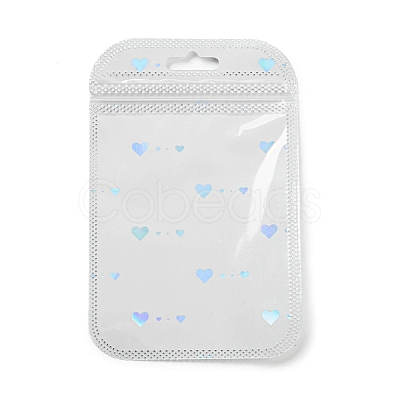 Rectangle Glitter Holographic Plastic Yin-yang Zip Top Gift Bags OPP-E004-01A-B02-1