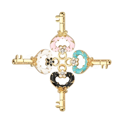 40Pcs 4 Colors Alloy Enamel Pendants ENAM-CJ0002-59-1