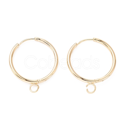 201 Stainless Steel Huggie Hoop Earring Findings STAS-P283-01N-G-1
