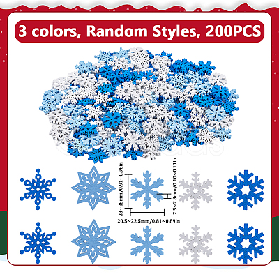 200Pcs Christmas Theme Wood Party Decoration WOOD-SP0001-20-1