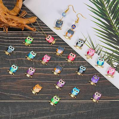 36Pcs 12 Colors Alloy Enamel Pendants FIND-SZ0003-34-1