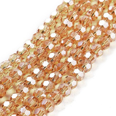Electroplate Transparent Glass Beads Strands EGLA-A035-T6mm-A17-1