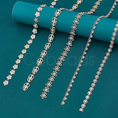 5 Cards 5 Style Plastic & Resin Chains FIND-PH0003-59-1