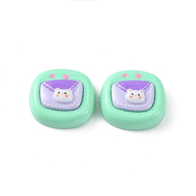 Opaque Cute Cartoon Resin Cabochons CRES-O006-06G-1